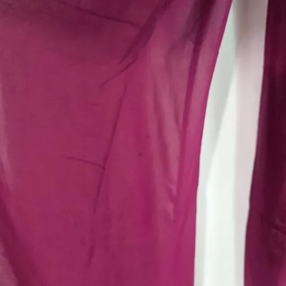 Burgundy Palazzo Pants Small Wide Leg Sheer Lined - Picture 7 of 11